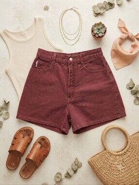Vintage 90s Y2K BONGO Red High Waist Jean Shorts
